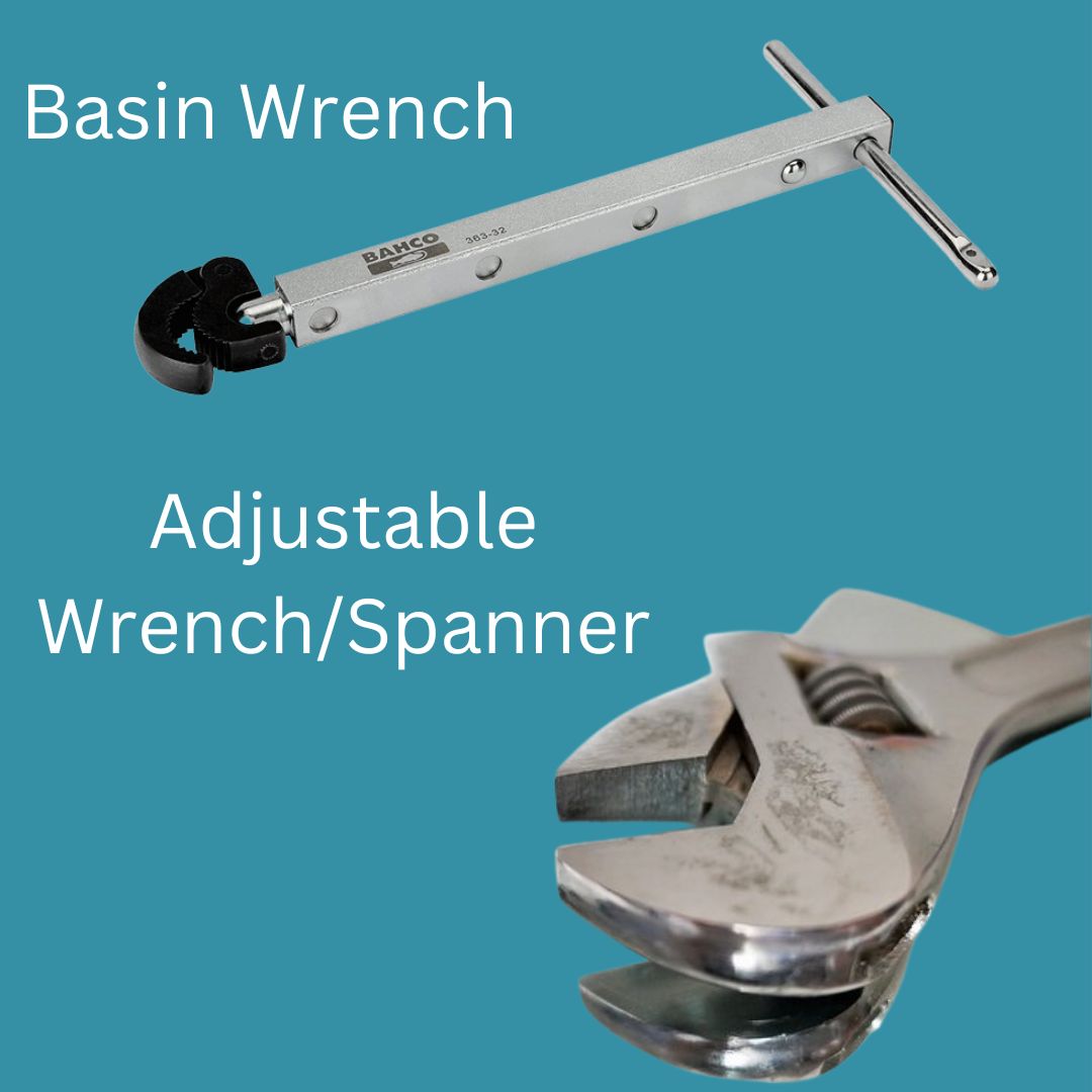 picture of a basin wrench and adjustable spanner
